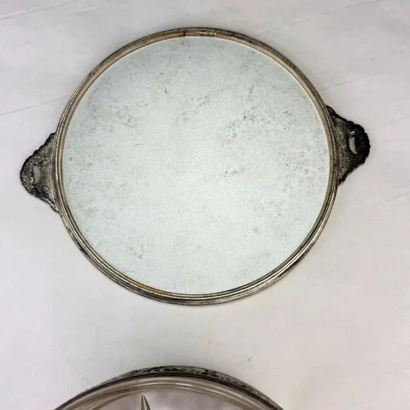 Vintage PNCW Silverplate Covered Divided Glass Relish Tray - Picture 3 of 14